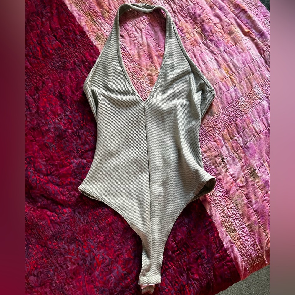 Sage Green Halter Neck Bodysuit
